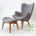 Grey Fabric Chaise Lounge Chair